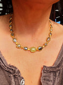 77ct Salt and Pepper Diamond Necklace in 24k Gold – Handcrafted Rough Sliced Diamonds