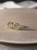 2.0 CTW Certified Lab Diamond Stud Earrings in 14K Yellow Gold | VVS D-F