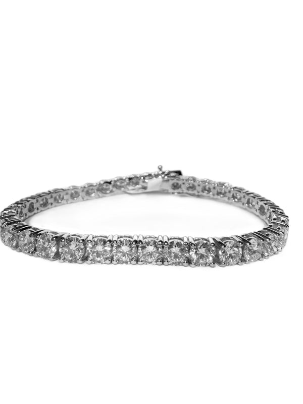 14K White Gold Tennis Bracelet with 13.5ct 4.6mm Lab-Grown Diamonds (E-F, VVS Clarity)