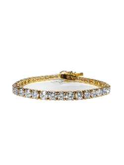 14K Yellow Gold Tennis Bracelet with 12.0ct 4.3mm Lab-Grown Diamonds (E-F, VVS Clarity)