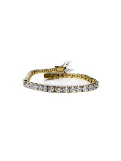 14K Yellow Gold Tennis Bracelet with 11.0ct 4.0mm Lab-Grown Diamonds (E-F, VVS Clarity)