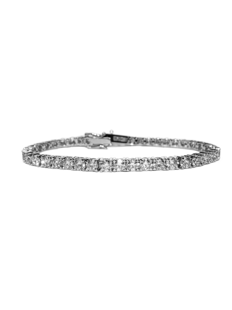 14K White Gold Tennis Bracelet with 9.5ct 3.8mm Lab-Grown Diamonds (E-F, VVS Clarity)