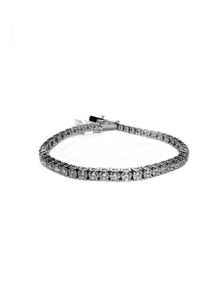 14K White Gold Tennis Bracelet with 7.5ct 3.4mm Lab-Grown Diamonds (E-F, VVS Clarity)