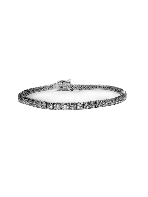 14K White Gold Tennis Bracelet with 6.75ct 3.2mm Lab-Grown Diamonds (E-F, VVS Clarity)