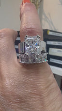 CHRISTINE 4 carat Radiant Cut Engagement Ring With Matching Band