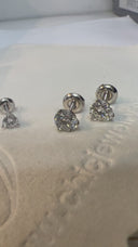 1.5 CARAT TOTAL ROUND CUBIC ZIRCONIA MARTINI STYLE STUDS 14K WHITE GOLD