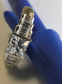 Engagement 0.75 Princess Baguettes Channel Cubic Zirconia Cz Ring