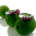 Wedding 5 Stone Ruby Anniversary Cubic Zirconia CZ Band 