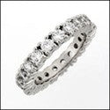Eternity Cubic Zirconia Round Stone 2  Carat Total 14k White Gold Band