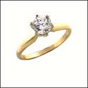 Solitaire 0.75 Round Stone Tiffany Cubic Zirconia Cz Ring