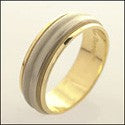 Mens 6mm Two Tone Concaved Band