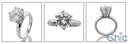 Solitaire 2.5 Round Center Knife Shank Cubic Zirconia Cz Ring