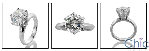 Solitaire 2.5 Round Center Knife Shank Cubic Zirconia Cz Ring
