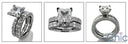 Matching Set 1.5 Princess Center Eternity Style Cubic Zirconia Cz Ring