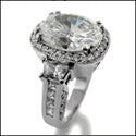 Estate 5 Ct Oval Ct Trapezoid Cubic Zirconia Cz Ring