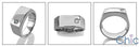 Mens 9MM Wide .2 Round Burnished Stone Cubic Zirconia CZ Wedding Band
