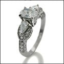 Estate 1 Ct Oval Pear Ct Pave Cubic Zirconia Cz Ring