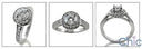 Engagement Half Ct Round Center Pave Cubic Zirconia Cz Ring