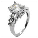 Engagement Radiant 2 Ct Step channel Cubic Zirconia Cz Ring