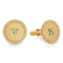 Two Tone Gold Botton Cuff links
