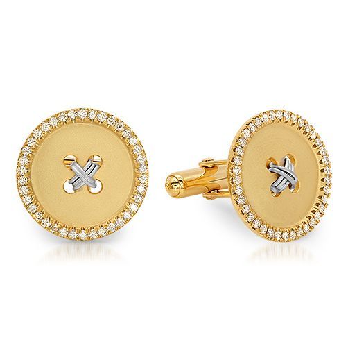 Two Tone Gold Botton Cuff links