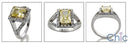 Canary Radiant 1.25  Cubic Zirconia Center Two Tone 14K Gold Anniversary Ring