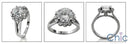 Engagement 2 Ct Round Diamond CZ Halo Cubic Zirconia Cz Ring
