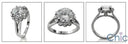 Platinum Engagement ring Cubic Zirconia 2 Ct Round Halo Style Ring