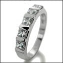 Wedding Princess 1 Channel Set Cubic Zirconia CZ Band 