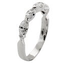 Marquise Cubic Zirconia Wedding 1 Carat Total Band 14K White Gold