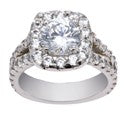 Engagement 1.5 Round Center Halo Ct Split Shank Cubic Zirconia Cz Ring