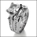 Matching Set 2 Ct Prinncess Channel Ct Fitted Cubic Zirconia Cz Ring