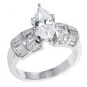 Engagement 2 Ct Marquise Center Channel Baguettes Princess Cubic Zirconia Cz Ring