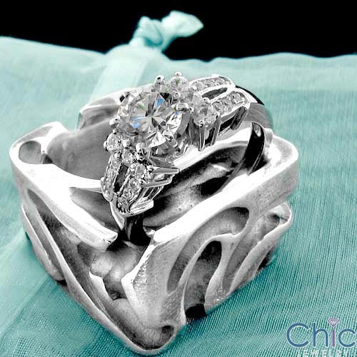 Engagement 1 Ct Center Round 6 Prongs Cubic Zirconia Cz Ring