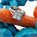 Solitaire 1.25 Princess Cubic Zirconia 14K White Gold Ring
