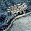 Anniversary 3.25 TCW Round Baguettes Cubic Zirconia Cz Ring