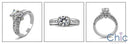 Engagement 1 Ct Brilliant Round Center Channel Cubic Zirconia 14K White Gold Ring