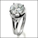 Solitaire 1.5 Brilliant Center Channel Cubic Zirconia Cz Ring