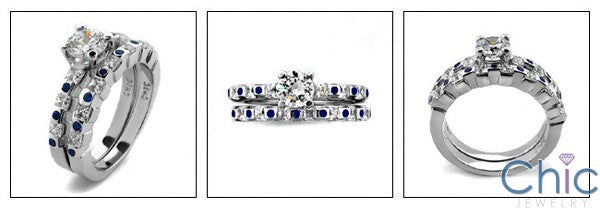 Matching Set 0.65 Round Center Channel Cubic Zirconia Cz Ring