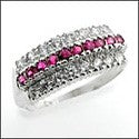 Estate Ruby Carat Diamond TCW.75 Round Cubic Zirconia Cz 14K White Ring