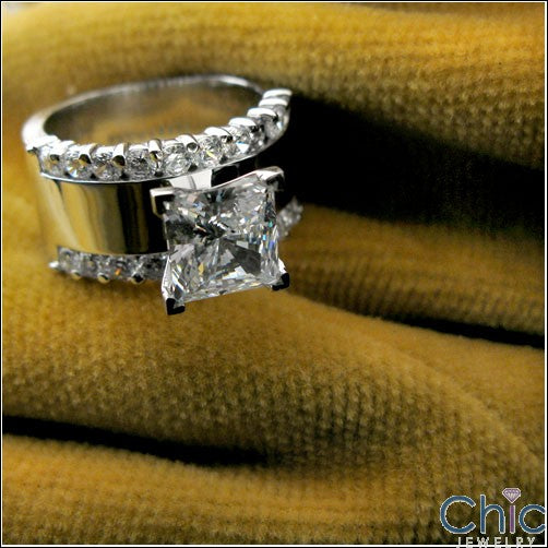 Engagement 2 Ct Princess 11mm Cubic Zirconia Cz Ring