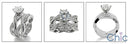 Matching Set 1 Ct Center Pave Set Cubic Zirconia Cz Ring
