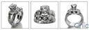 Matching Set 1.25 Round Center Channel Set Wedding Cubic Zirconia Cz Ring