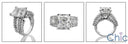 Estate 5 Ct Radiant Center Baguettes Ct Round Cubic Zirconia Cz Ring