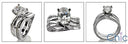 Matching Set 1.5 Oval Center Channel Wedding Cubic Zirconia Cz Ring