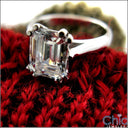Solitaire Emerald 3 Ct Double Wire Prongs Cubic Zirconia Cz Ring