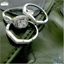 Matching Set 1.25 Cushion Halo Pave Curved Cubic Zirconia Cz Ring