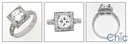 Estate 1.25 Princess Pave Halo Cubic Zirconia Cz Ring