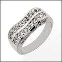 Fine Jewelry .50 TCW Pave Set Waivy Cubic Zirconia Cz Ring