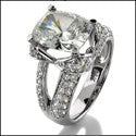 Anniversary Oval 3 Ct Cneter Pave Cubic Zirconia Cz Ring
